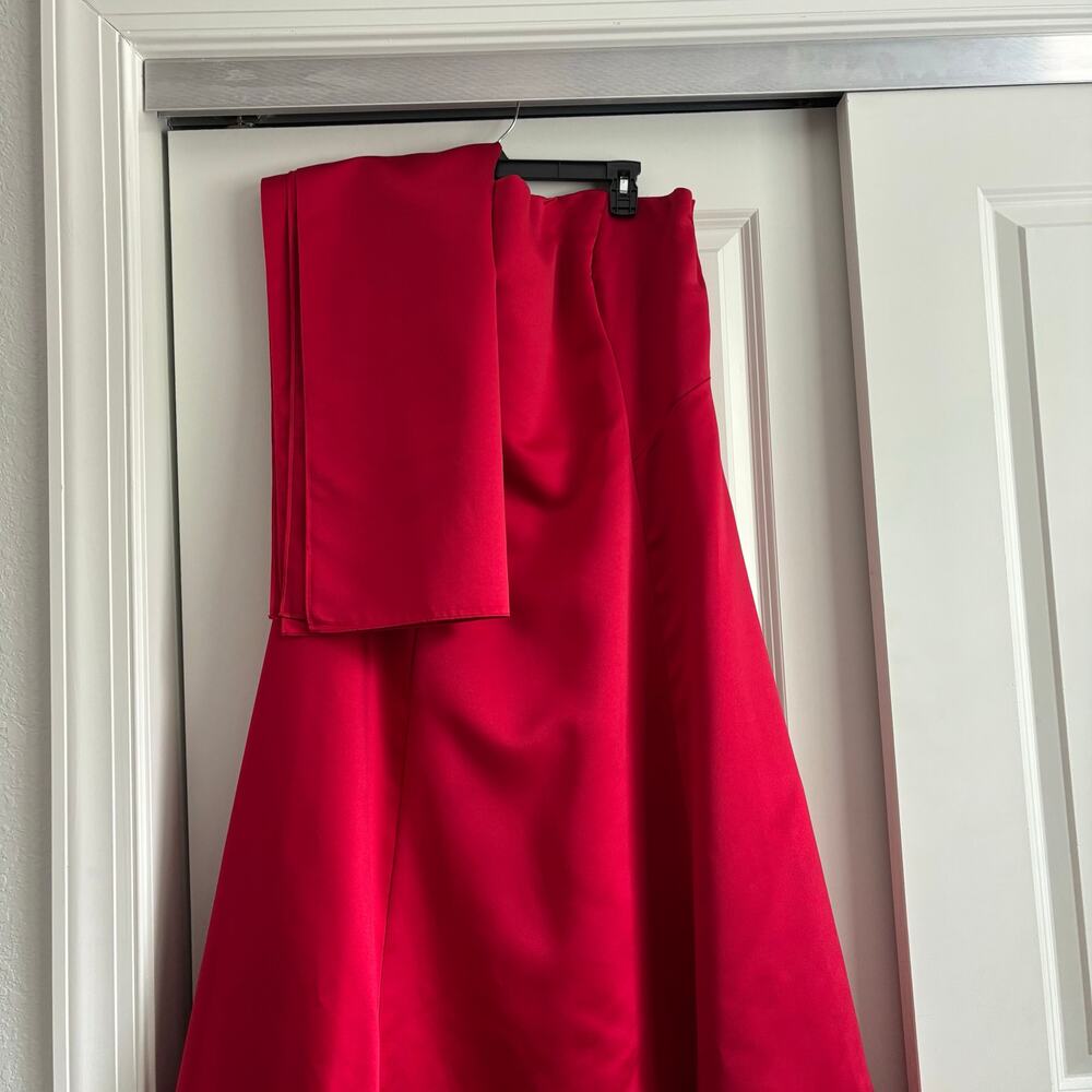 VTG Michelangelo Ruby Red Strapless Ball Gown Wit… - image 2